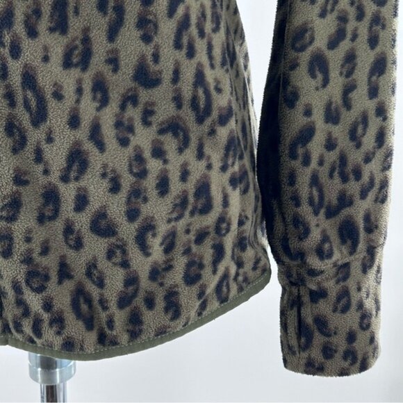 Old Navy Active Leopard Print Full Zip Jacket Green Black Medium - Picture 4 of 8